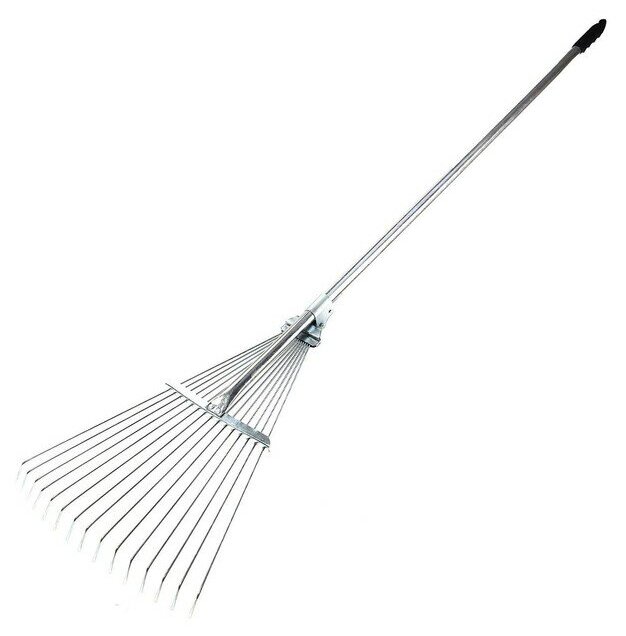 Грабли веерные, проволочные, 15 зубцов, металл, раздвижные, металлический черенок, Greengo, 150825