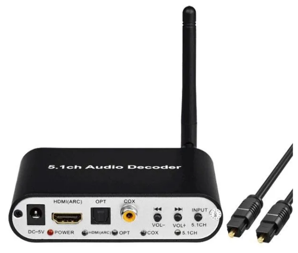 Decoder 5.1 bluetooth toslink HDMI ARC+usb декодер