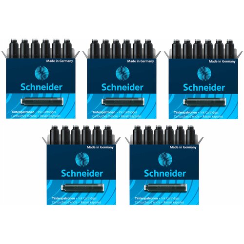 Картриджи чернильные Schneider черные, 6 шт., картонная коробка, арт. 6601 (5 коробок)