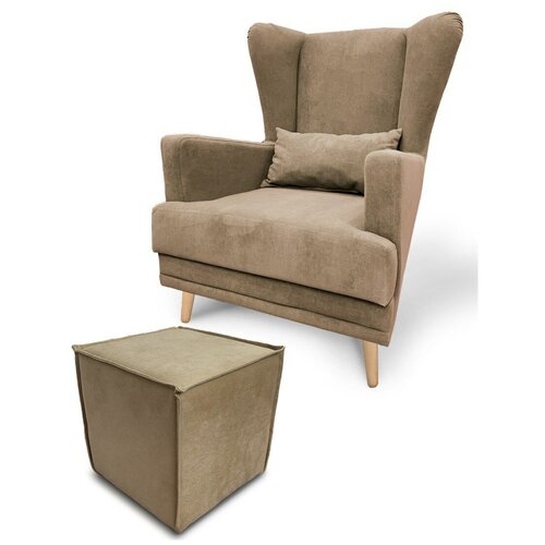 Кресло Честер и пуф в комплекте / мягкое кресло для дома / кресла