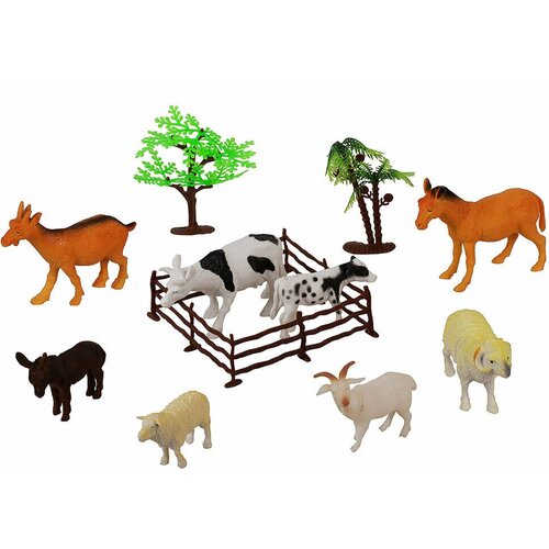 Игровой набор Фигурки домашние животные 8 штук ферма животные 2C214-3 в пакете Tongde домашние животные фигурки набор lt02 6a домашние животные в пакете tongde