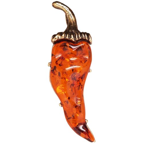 Брошь, янтарь синтетический, янтарь, янтарь прессованный, коричневый