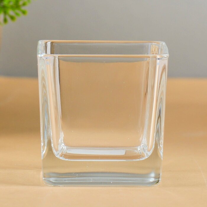 Подсвечник Evis Стеклянный кубик 52x52 см стекло цвет прозрачный - фото №1