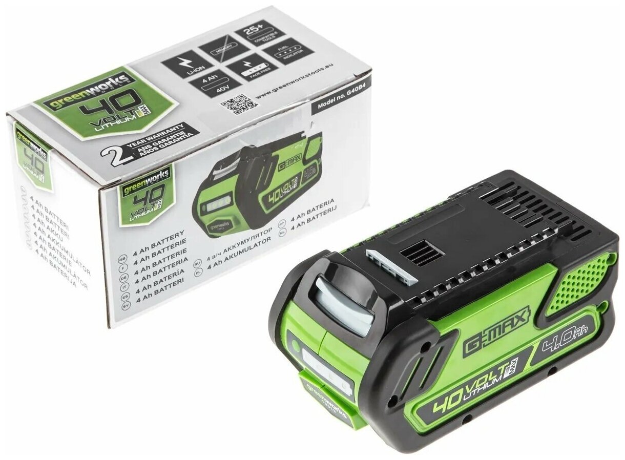 Триммер аккумуляторный Greenworks GD40BCK4, 40V, 40 см, с 1хАКБ 4 А.ч и ЗУ - фотография № 8