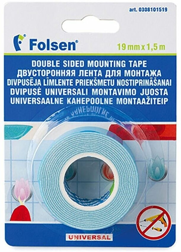 Универсальная лента для монтажа Folsen 19ммх5мx1,1мм белая вспененный РЕ в индивидуальной упаковке 030810519 - фотография № 7