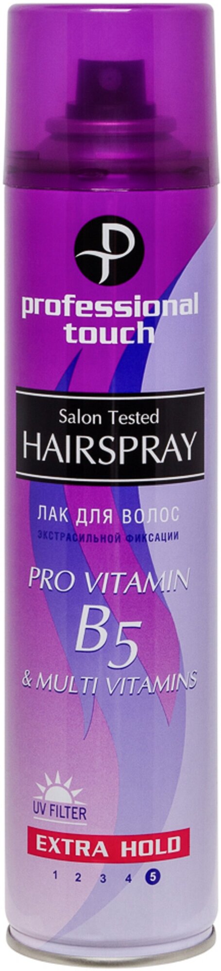 PROFESSIONAL TOUCH Лак для волос, В5 Multi vitamins, экстрасильная фиксация, 265 мл - фотография № 19