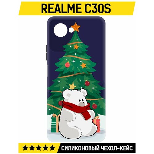 Чехол-накладка Krutoff Soft Case Медвежонок для Realme C30s черный чехол накладка krutoff soft case огурчики для realme c30s черный