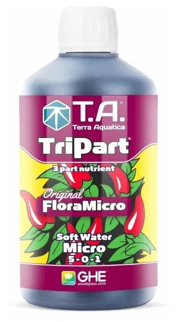 Набор удобрений Terra Aquatica (GHE) TriPart Bloom + Grow + Micro SW, 3 х 1л - фотография № 3
