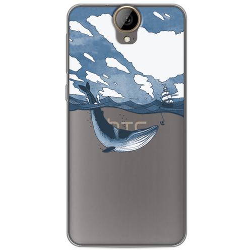 Силиконовый чехол на HTC One E9 Plus / Эйчтиси One E9 Plus Большой кит, прозрачный