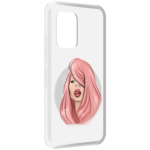 Чехол MyPads лицо-девушки-с-розовыми-волосами женский для UMIDIGI Bison GT задняя-панель-накладка-бампер