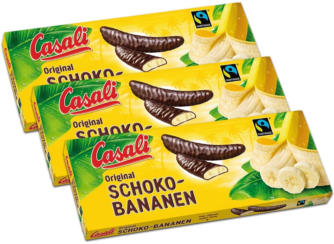 Casali Schoko-Bananen суфле банановое в шоколаде, 3 шт по 300 г