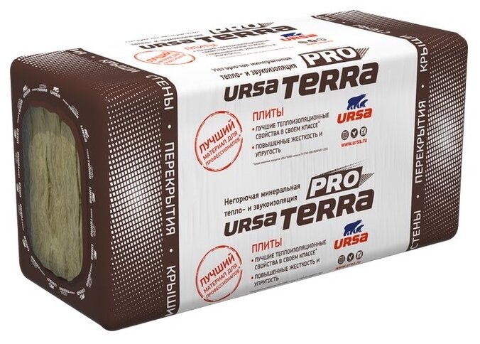 Стекловата URSA Terra 34 PN Pro 1000x610х50мм 10 шт