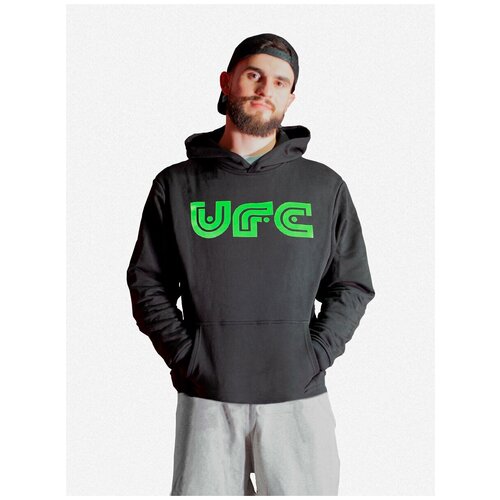 Худи UFC, размер S, зеленый, черный