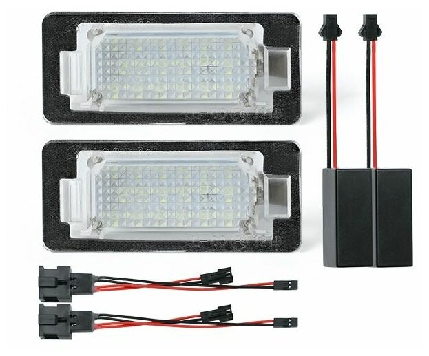 LED подсветка номера Audi Volkswagen Skoda 24 диода OEM 5NA943021 светодиодная 2шт