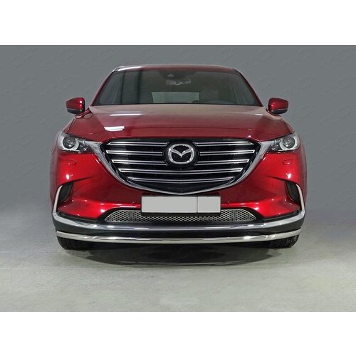 Защита переднего бампера из нержавеющей стали Mazda CX-9 2017-