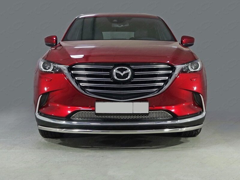 Защита переднего бампера из нержавеющей стали Mazda CX-9 2017-