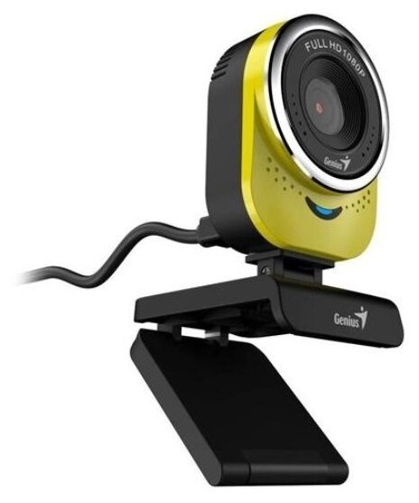 Веб-камера Genius QCam 6000 желтая (Yellow), 1080p Full HD, Mic, 360°, универсальное мониторное крепление, гнездо для штатива