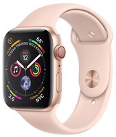 Часы Apple Watch Series 4 GPS + Cellular 44mm Stainless Steel Case with Sport Band золотистый/розовы