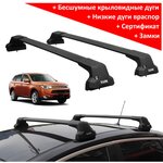 Багажник Lux City для автомобиля Mitsubishi Outlander III (2012-н. в.) штатные места, черный. - изображение