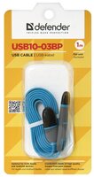 Кабель Defender USB - microUSB/Apple Lightning (USB10-03BP) 1 м черный