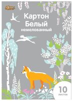 Белый картон немелованный Живая природа №1 School, A4, 10 л.