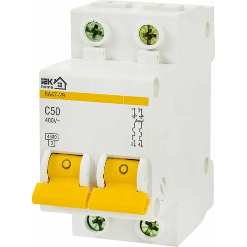 Автоматический выключатель IEK Home ВА47-29 1P N C50 А 4.5 кА