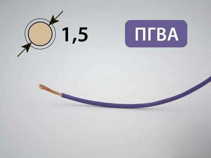 Провод ПГВА для автопроводки 1.5кв. мм (РФ) (5 метров)