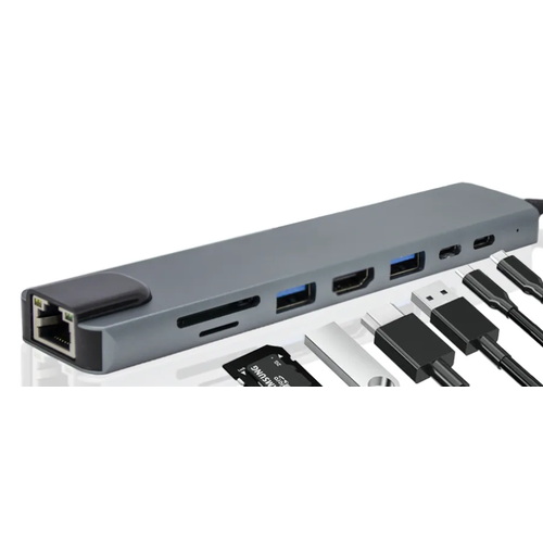 USB разветвитель 8 в 1 USB HUB Type C док станция Usb 30 хаб 3 0 переходник концентратор thunderbolt 4k Hdmi RJ45 TF SD 190000₽
