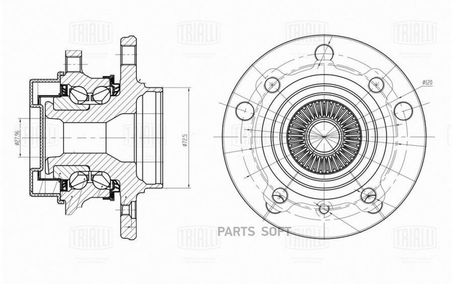 TRIALLI MR2643 Ступица передняя BMW 3-СЕРИЯ F30/F31 (2011>)