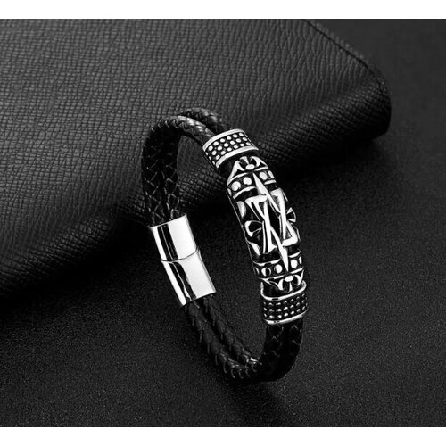 Браслет Innuendo, 1 шт., размер 21.5 см., серебряный, черный