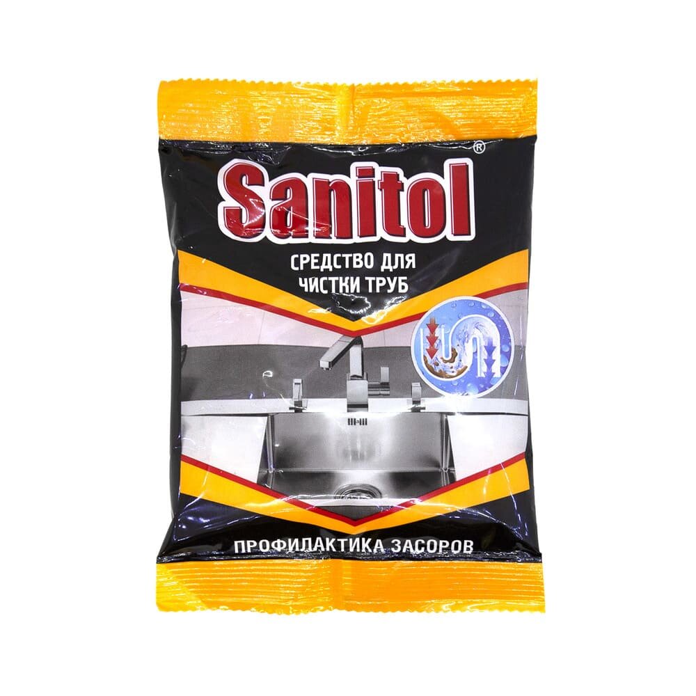 Sanitol (Крот) средство для чистки труб Антизасор в гранулах, 0.09 кг - фотография № 6