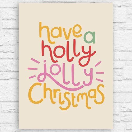 Картина по номерам на холсте новый год рождество (надписи, поздравления, Have a holly jolly christmas) - 13009 40х30