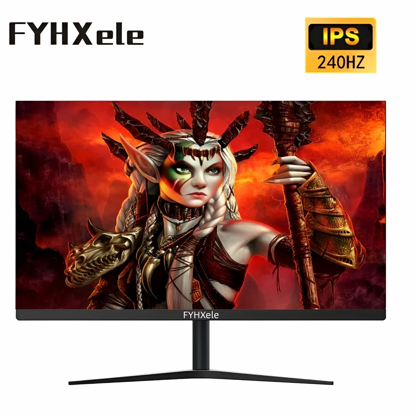 24" Монитор FYHXele игровой, 1920x1080, 240 Гц, IPS антибликовый матовый, черный, Free-Sync, G-Sync