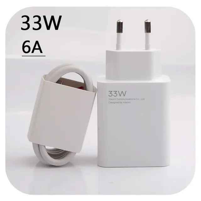 Сетевое зарядное устройство 33ВТ / СЗУ для телефона 33W / + кабель TYPE-C/USB A / Белый