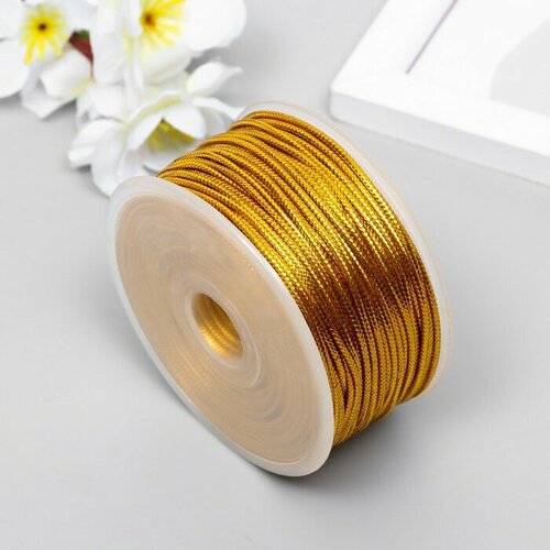 Шнур люрекс 2 мм 50 м золото 1047₽