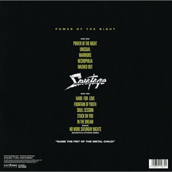 4029759156741, Виниловая пластинка Savatage, Power Of The Night IAO - фото №2
