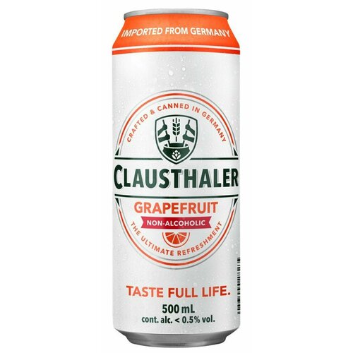 Пиво безалкогольное Clausthaler (Клаусталер) Grapefruit, 6 шт по 0,5л, ж/б
