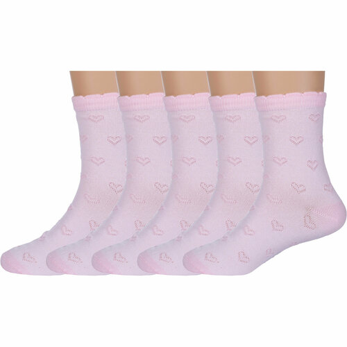 Носки RuSocks 5 пар, размер 12-14, розовый комплект из 5 пар детских носков rusocks орудьевский трикотаж белые размер 20 22