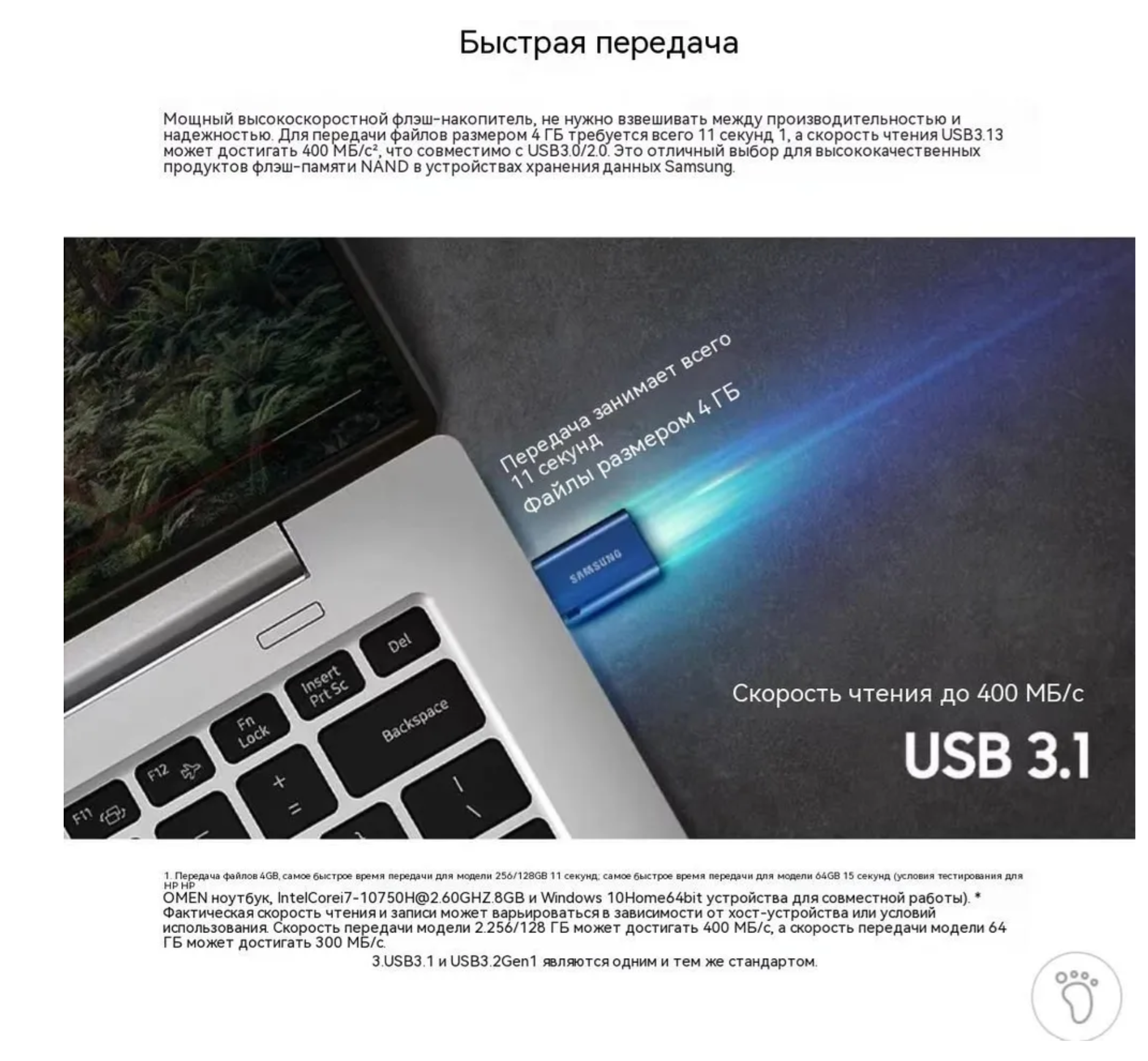 Флеш-накопитель Samsung USB Type-C 32 64 ГБ (MUF-64DA/APC) синий