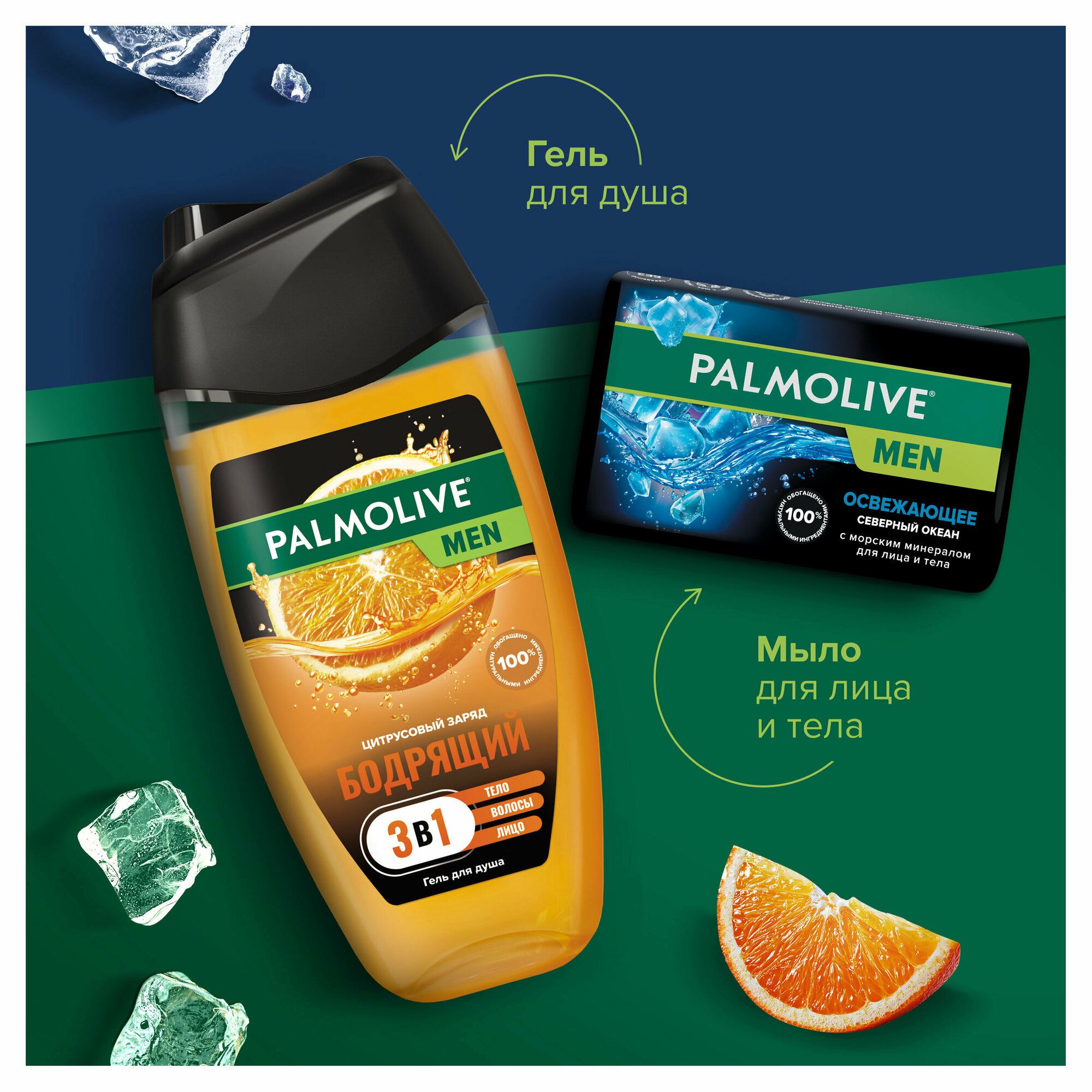 Подарочный набор Palmolive Men Цитрусовый заряд и Северный океан, Гель для душа 250 мл + Туалетное мыло 90 г - фото №9