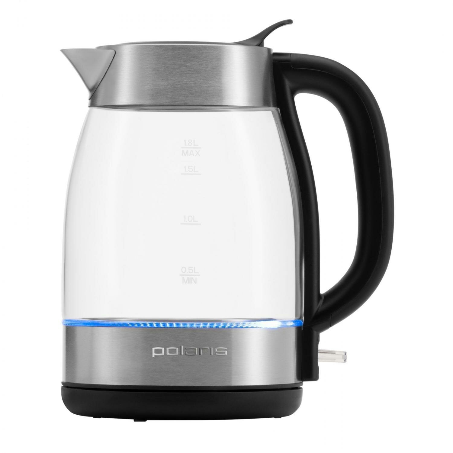 Чайник Polaris PWK1817CGL 1850-2200Вт, 1,8 л, стекло, STRIX, WATERWAY PRO