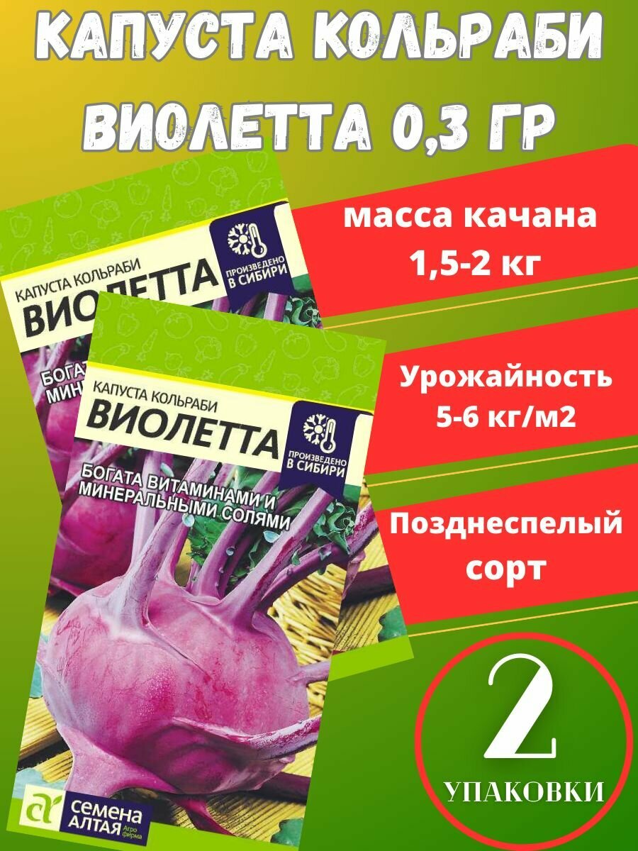 Семена Капуста Кольраби Виолетта2 упаковки