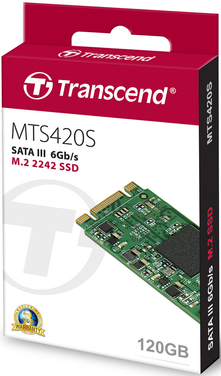 Внутренний SSD диск TRANSCEND 420S 120GB, SATA3, M.2 (TS120GMTS420S)