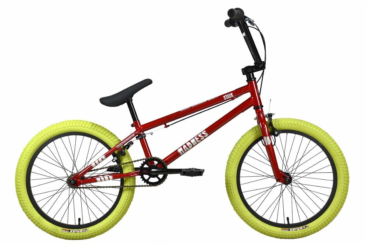 Велосипед Stark Madness BMX 1 (2024) 9" красный/серебристый/хаки