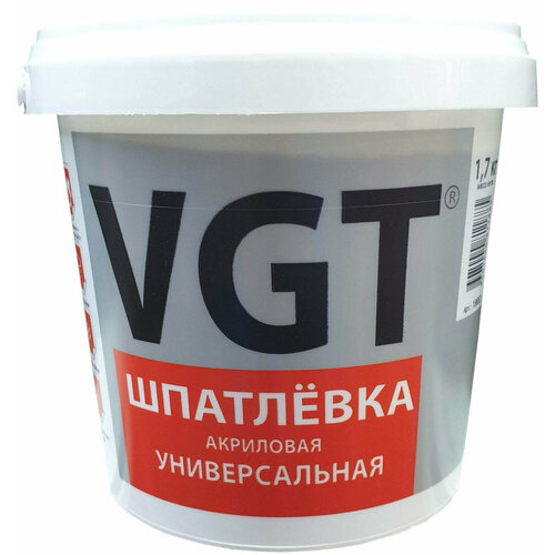 ВГТ шпатлевка универсальная акриловая (1,7кг) / VGT шпатлевка универсальная акриловая для наружных и внутренних работ (1,7кг) шпатлевка универсальная акриловая 3 6 кг вгт