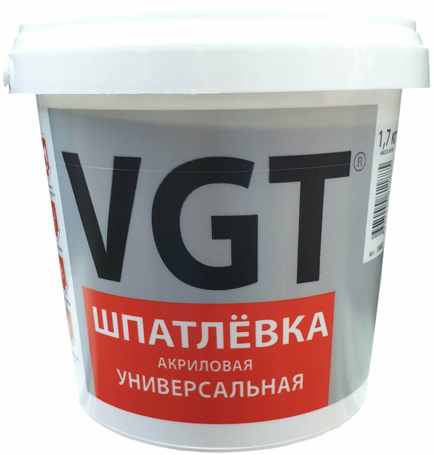 фото ВГТ шпатлевка универсальная акриловая (1,7кг) / VGT шпатлевка универсальная акриловая для наружных и внутренних работ (1,7кг)