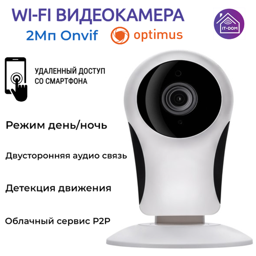 Wi-Fi видеокамера 2Мп 2.8мм P2P режим день/ночь
