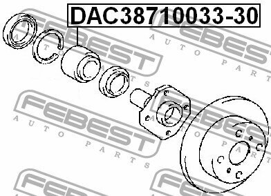 Подшипник передней ступицы, DAC3871003330 FEBEST DAC38710033-30
