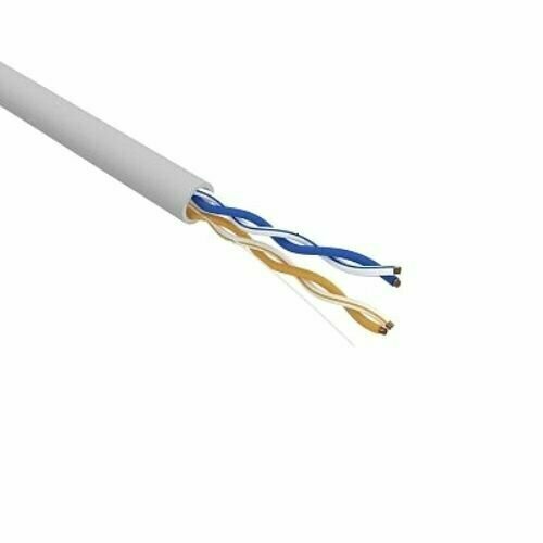 фото Кабель витая пара U/UTP 5e кат. 2 пары Rexant 02-0002 ZH нг(А)-HF, 2х2х0,52мм, 24AWG, INDOOR, SOLID, серый, 305м