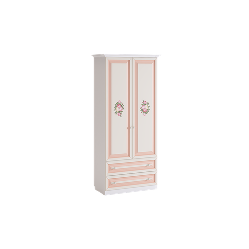 Шкаф для одежды для детской MEBELSON Алиса MKA-001.H, (ШхГхВ): 99х51х215 см, белый/крем розовый, бежевый, белый